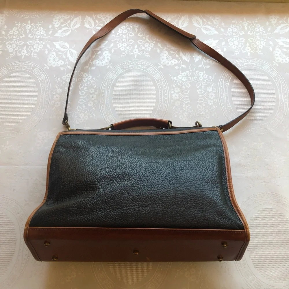 Jack George’s Vintage Briefcase Black Leather Satchel Messenger Business Bag